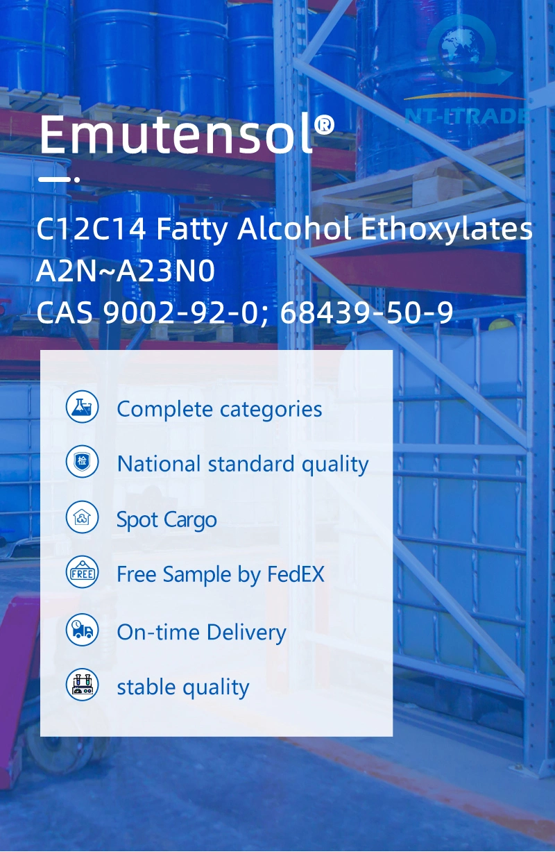 Nt-Itrade Brand Emulsifier Surfactant C12c14 Fatty Alcohol Ethoxylates A2n~A23n CAS9002-92-0; 68439-50-9